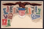 Briefmarkenkarte USA Ottomar Zieher München