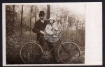 All Heil Fahrrad Fotokarte Mann Kind ca. 1920