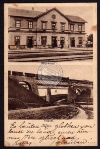 Torbacy Palyaudvar Bahnhof Viadukt Zug 1915 
