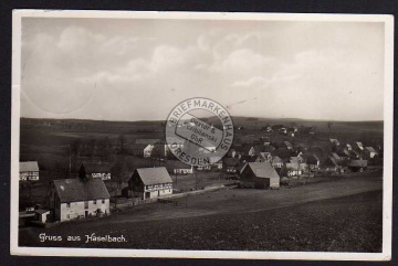 Haselbach Pockau 1937 Landpoststempel 