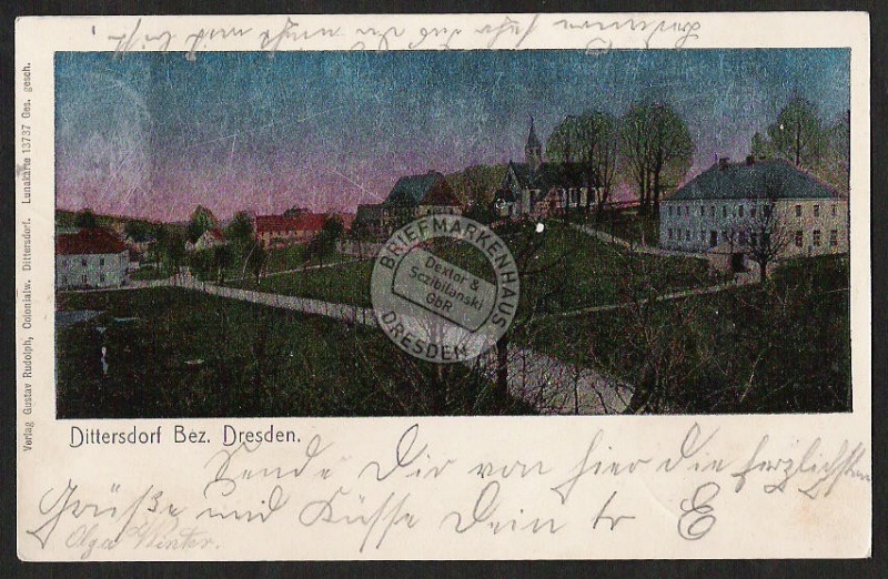 Dittersdorf Bez Dresden Lunakarte 1905 