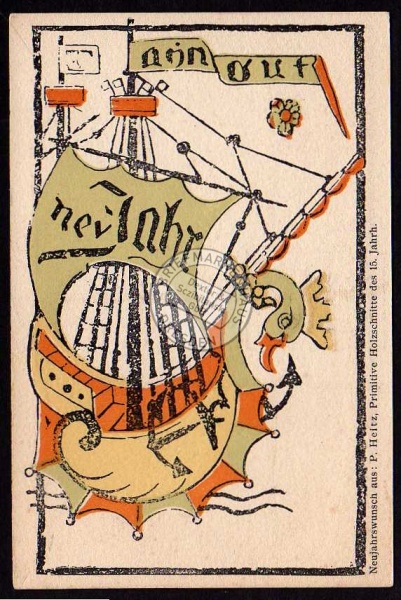 Holztafeldruck 15. Jh. 1914 Ausstellung Buchge 